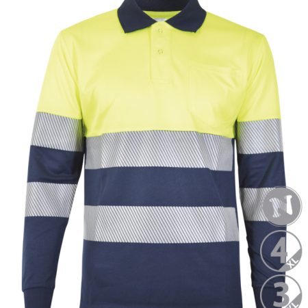 POLO BICOLOR A.V. MANGAS LARGAS BANDAS SEGMENTADAS, YORK