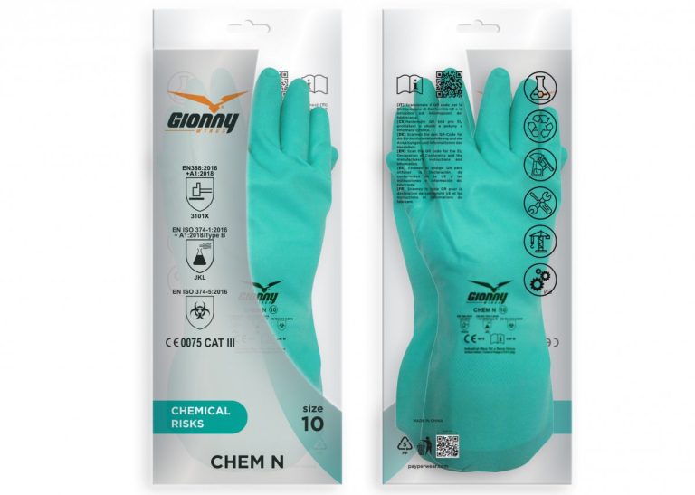 Guante RIESGOS QUÍMICOS de nitrilo sin soporte CHEM N