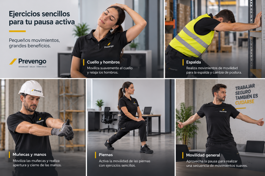 Ejercicios de pausas activas para trabajadores de diferentes puestos