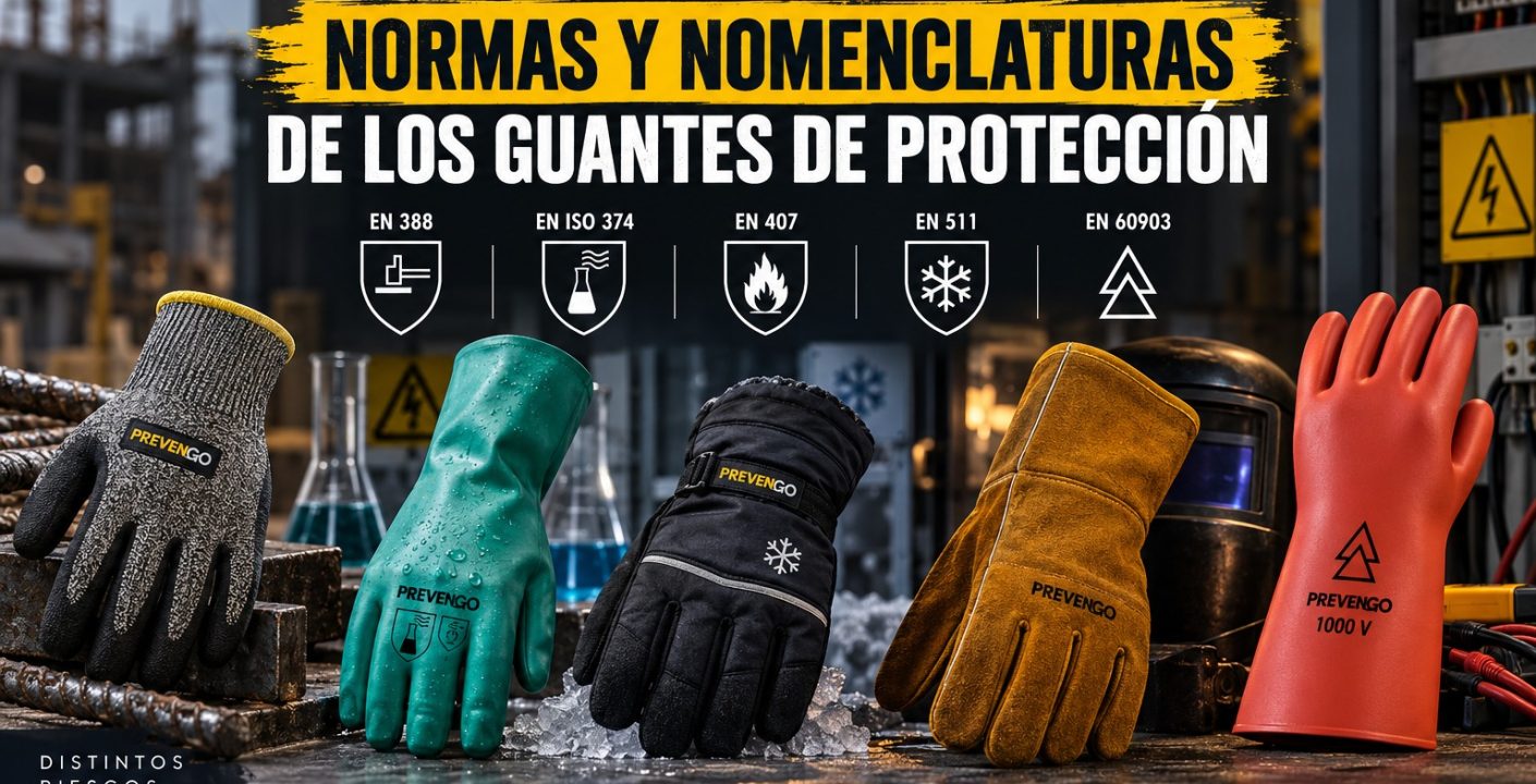 Guantes de protección con diferentes normas y niveles de seguridad laboral