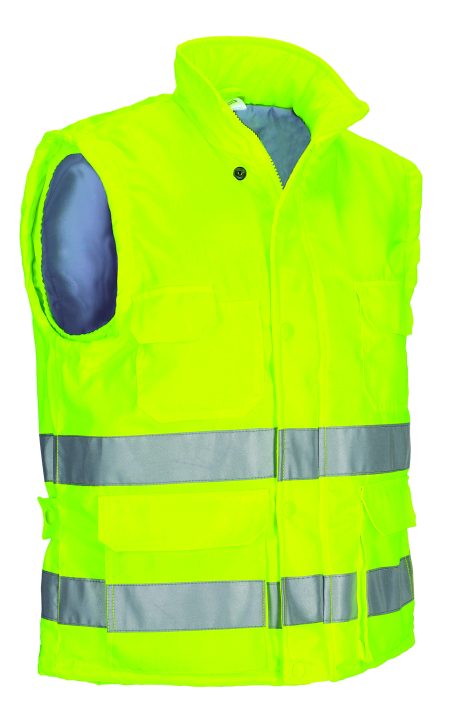 Chaleco acolchado de alta visibilidad Valento ANCHORAGE amarillo flúor