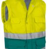 Chaleco acolchado multibolsillos de alta visibilidad Valento BERGEN amarillo flúor-verde amazonas