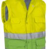 Chaleco acolchado multibolsillos de alta visibilidad Valento BERGEN amarillo flúor-verde manzana