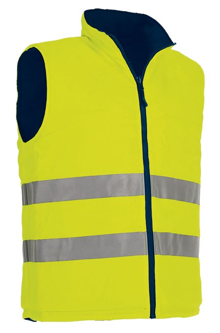 Chaleco reversible de alta visibilidad Valento HERCULES amarillo flúor-azul marino orión