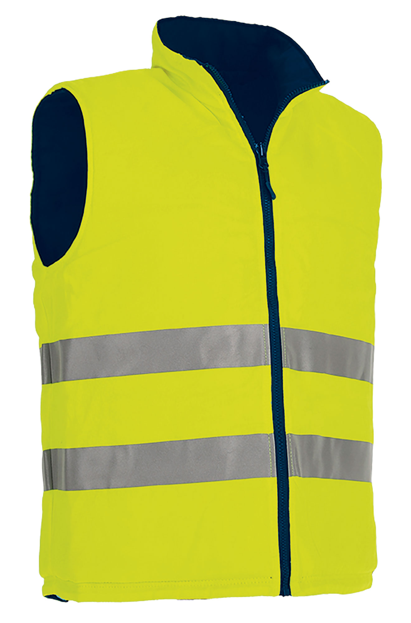 Chaleco reversible de alta visibilidad Valento HERCULES amarillo flúor-azul marino orión