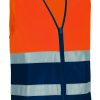 Chaleco ligero bicolor de alta visibilidad Valento PALMER naranja flúor-azul marino orión