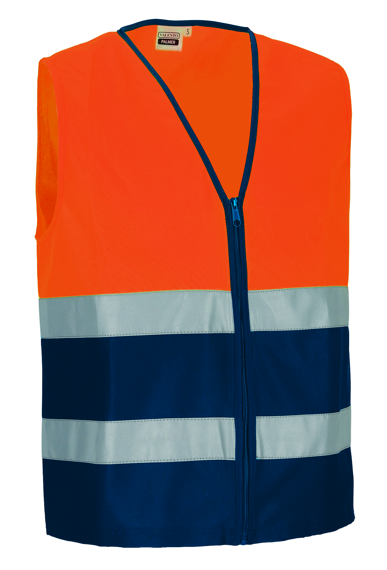 Chaleco ligero bicolor de alta visibilidad Valento PALMER naranja flúor-azul marino orión