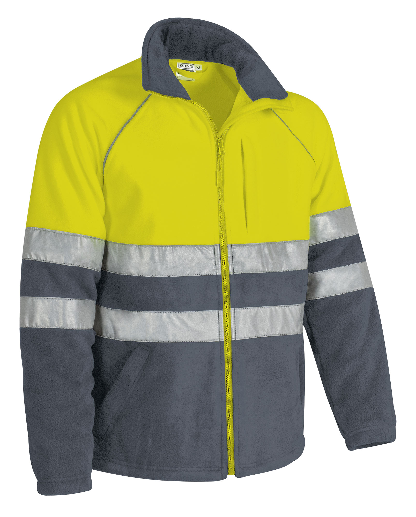 Forro polar de alta visibilidad Valento ANETO amarillo flúor-gris cemento