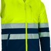 Chaqueta softshell desmontable de alta visibilidad Valento BRAMPTON amarillo flúor-azul marino orión