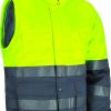 Chaqueta desmontable de alta visibilidad Valento SEQUOIA amarillo flúor-gris cemento