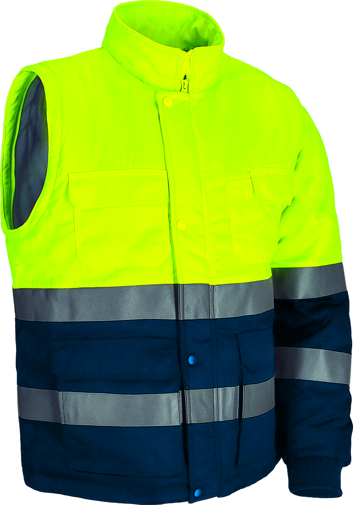 Chaqueta desmontable de alta visibilidad Valento SEQUOIA amarillo flúor-azul marino orión
