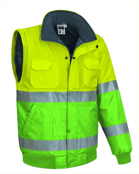 Chaqueta desmontable de alta visibilidad Valento DONEGAL amarillo flúor-verde manzana