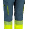 Pantalón bicolor de alta visibilidad Valento ABERDEEN amarillo flúor-gris cemento