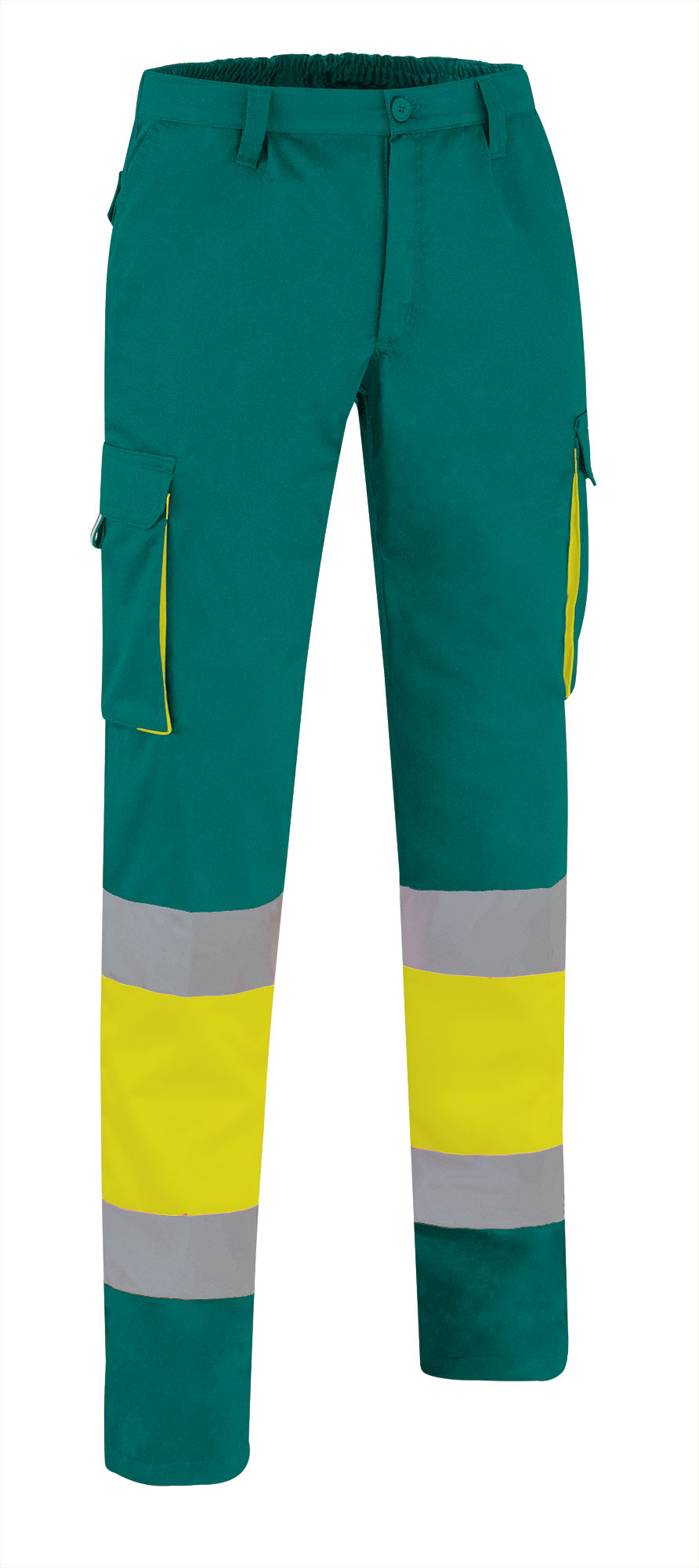 Pantalón bicolor de alta visibilidad Valento FACTORY amarillo flúor-verde amazonas