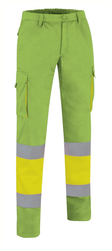 Pantalón bicolor de alta visibilidad Valento FACTORY amarillo flúor-verde manzana