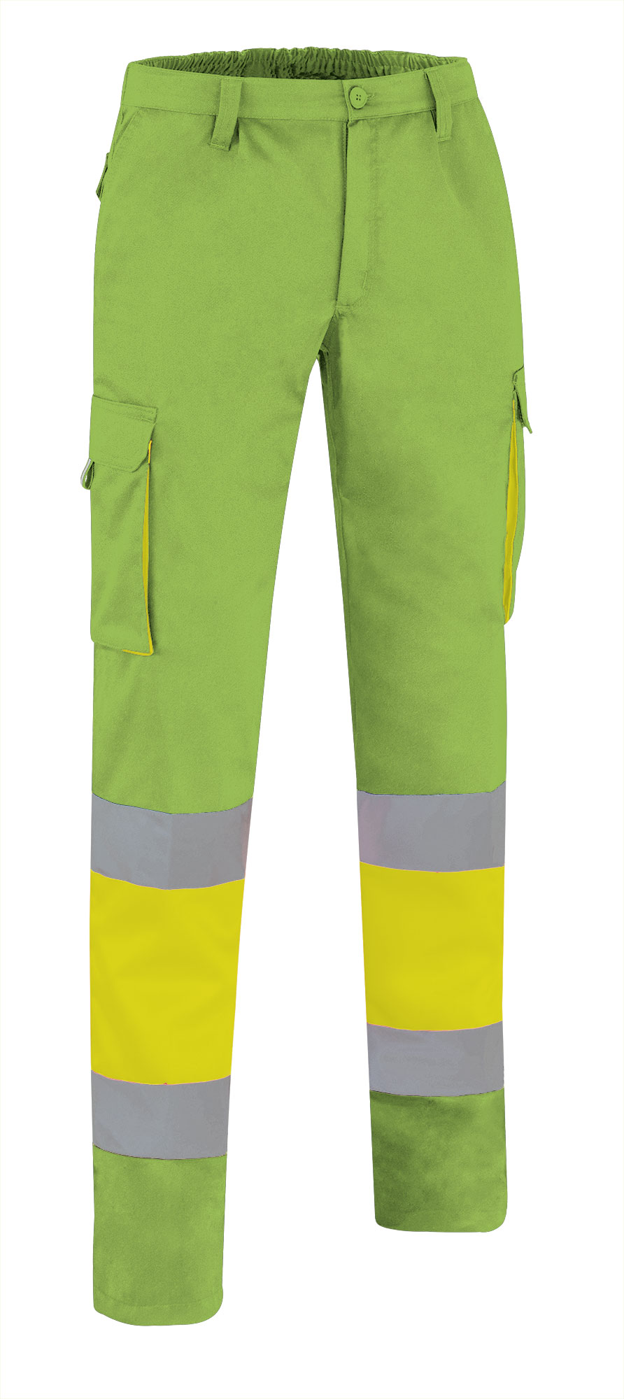 Pantalón bicolor de alta visibilidad Valento FACTORY amarillo flúor-verde manzana