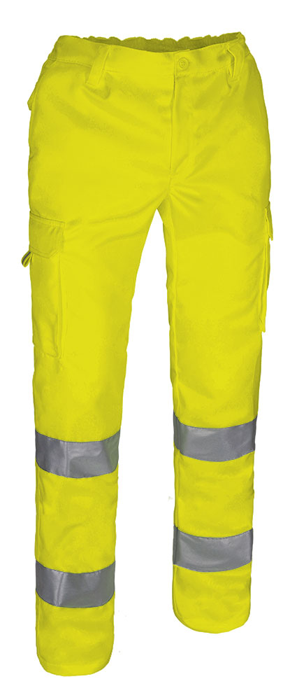 Pantalón multibolsillos de alta visibilidad Valento LENSTAD amarillo flúor
