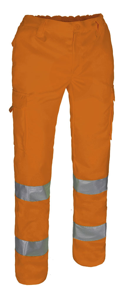 Pantalón multibolsillos de alta visibilidad Valento LENSTAD naranja flúor