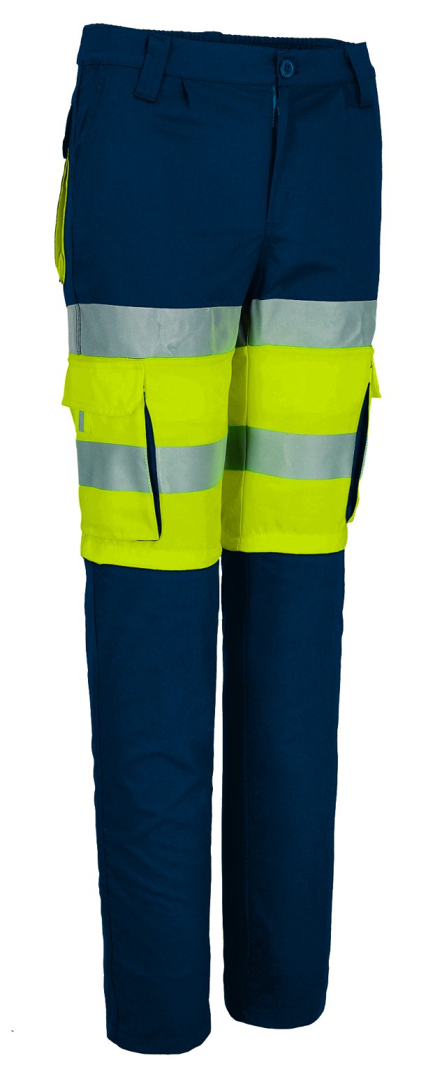 Pantalón desmontable de alta visibilidad Valento PRODAR amarillo flúor-azul marino orión