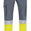 Pantalón bielástico de alta visibilidad Valento RIGEL amarillo flúor-gris cemento