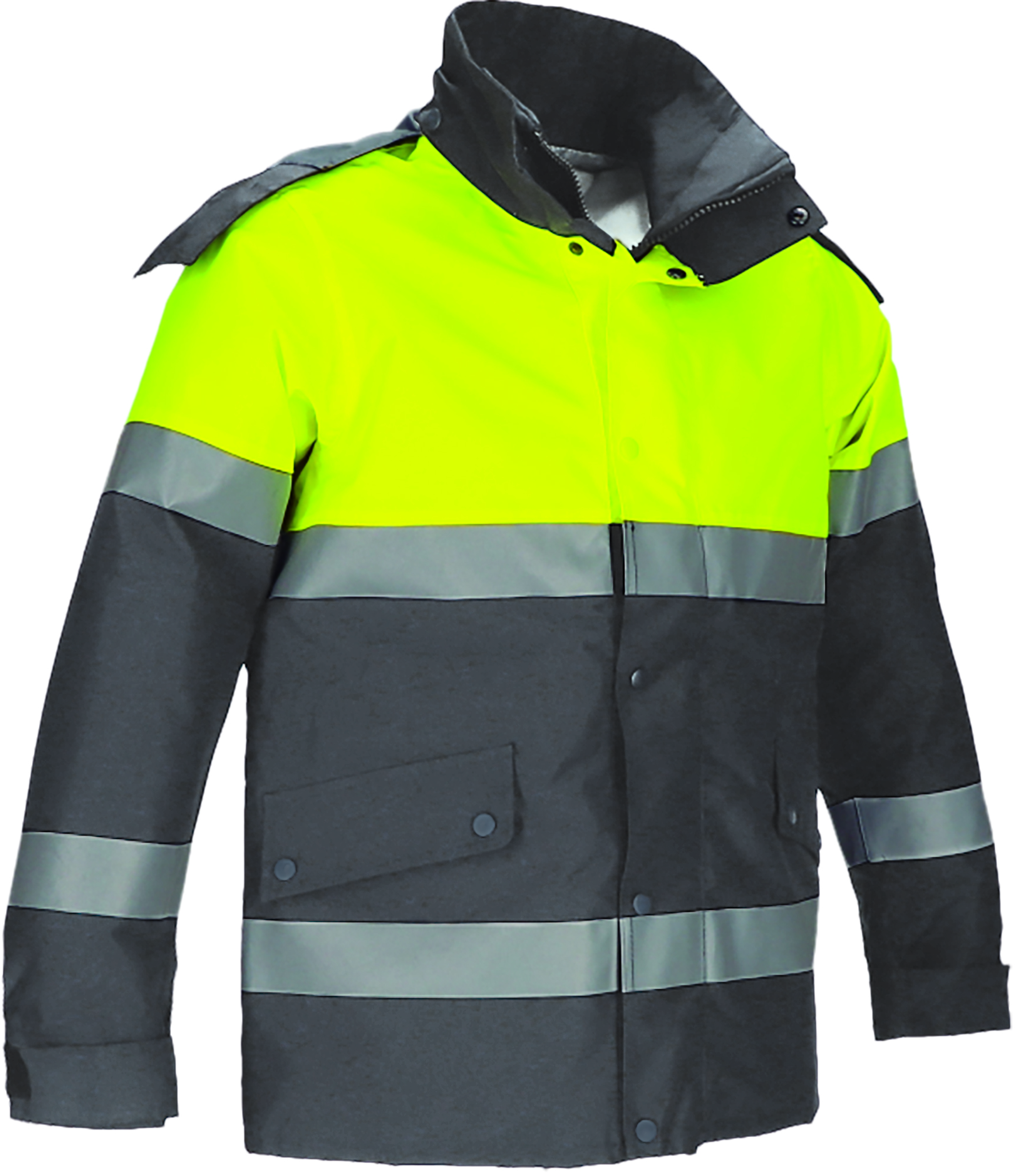 Parka 2 en 1 de alta visibilidad Valento MURRAY amarillo flúor-gris carbón