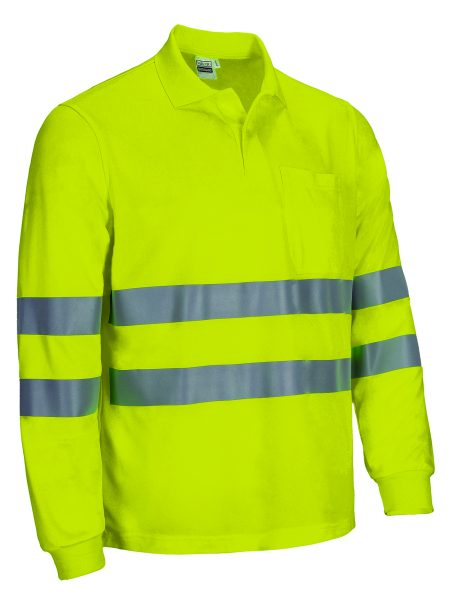 Polo térmico de alta visibilidad Valento BUCKLAND amarillo flúor