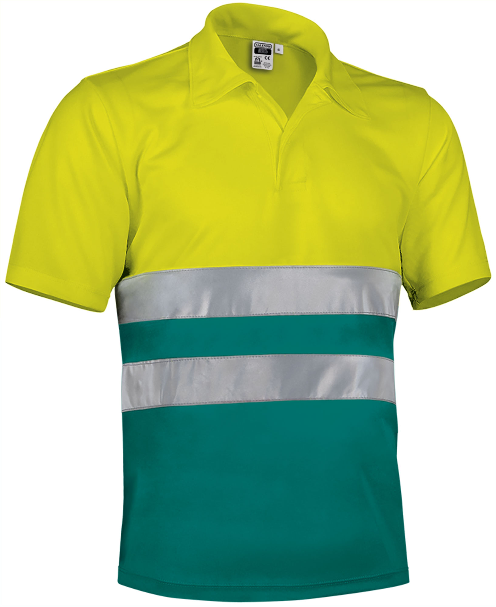 Polo de alta visibilidad Valento BUILD amarillo flúor-verde amazonas