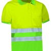 Polo bicolor de alta visibilidad Valento DELAWARE amarillo flúor-verde manzana