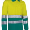 Polo térmico bicolor de alta visibilidad Valento SNAKE amarillo flúor-verde amazonas