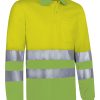 Polo térmico bicolor de alta visibilidad Valento SNAKE amarillo flúor-verde manzana
