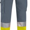 Pantalón elástico de alta visibilidad Valento BUDAPEST amarillo flúor-gris cemento