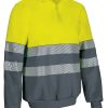Sudadera bicolor de alta visibilidad Valento STIRLING amarillo flúor-gris cemento