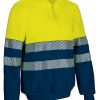 Sudadera bicolor de alta visibilidad Valento STIRLING amarillo flúor-azul marino orión