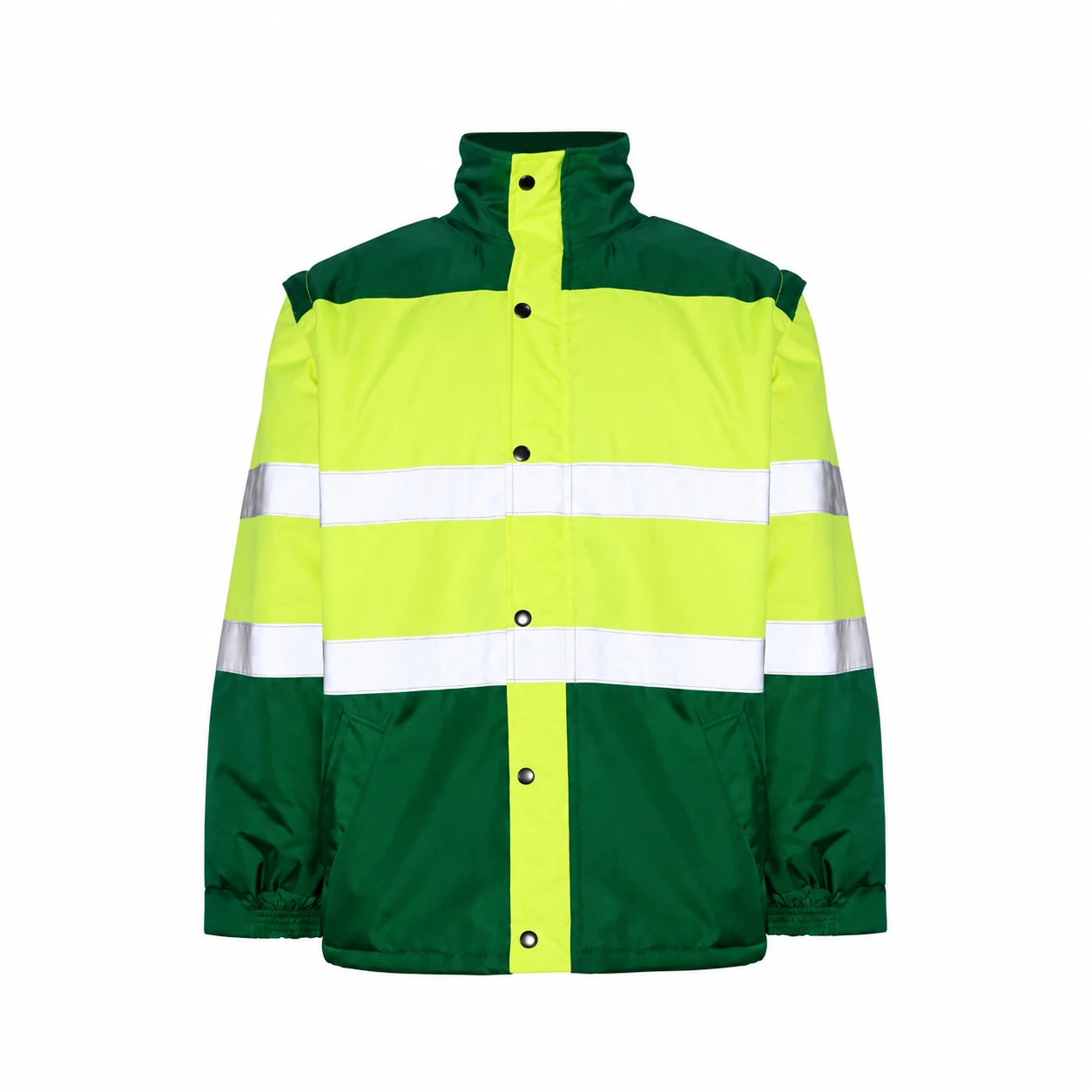 Parka de alta visibilidad Seana ANSO — Verde botella / Amarillo flúor