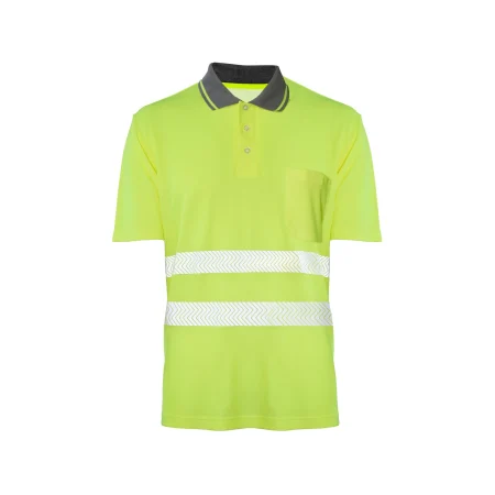 Polo de manga corta de alta visibilidad Seana BORI 9 PREMIUM — Amarillo flúor