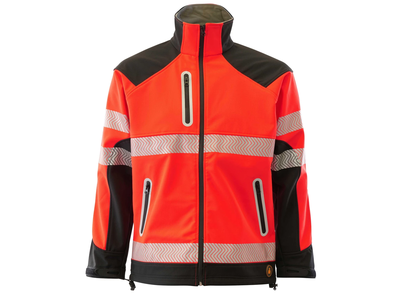 Softshell de alta visibilidad Seana CHELON 3 PREMIUM — Negro / Rojo flúor