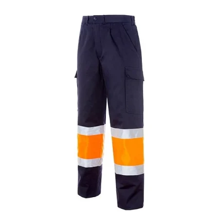 Pantalón de alta visibilidad Seana LAURI 2 naranja flúor — Marino / Naranja flúor