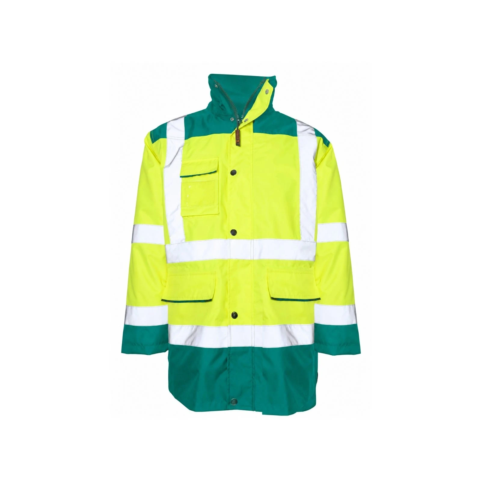 Parka de alta visibilidad Seana MADOF 2 — Verde hoja / Amarillo flúor