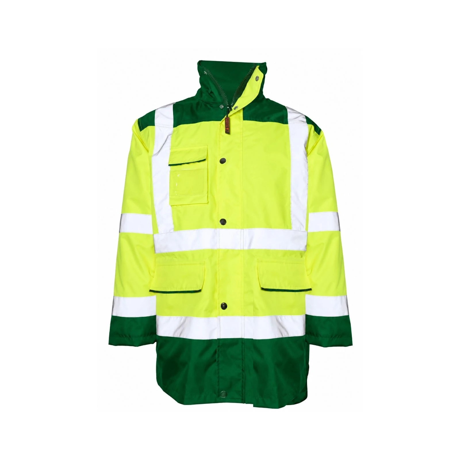 Parka de alta visibilidad Seana MADOF 2 — Verde botella / Amarillo flúor