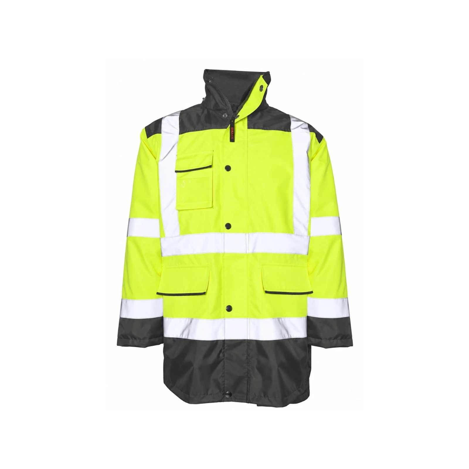 Parka de alta visibilidad Seana MADOF 2 — Gris / Amarillo flúor