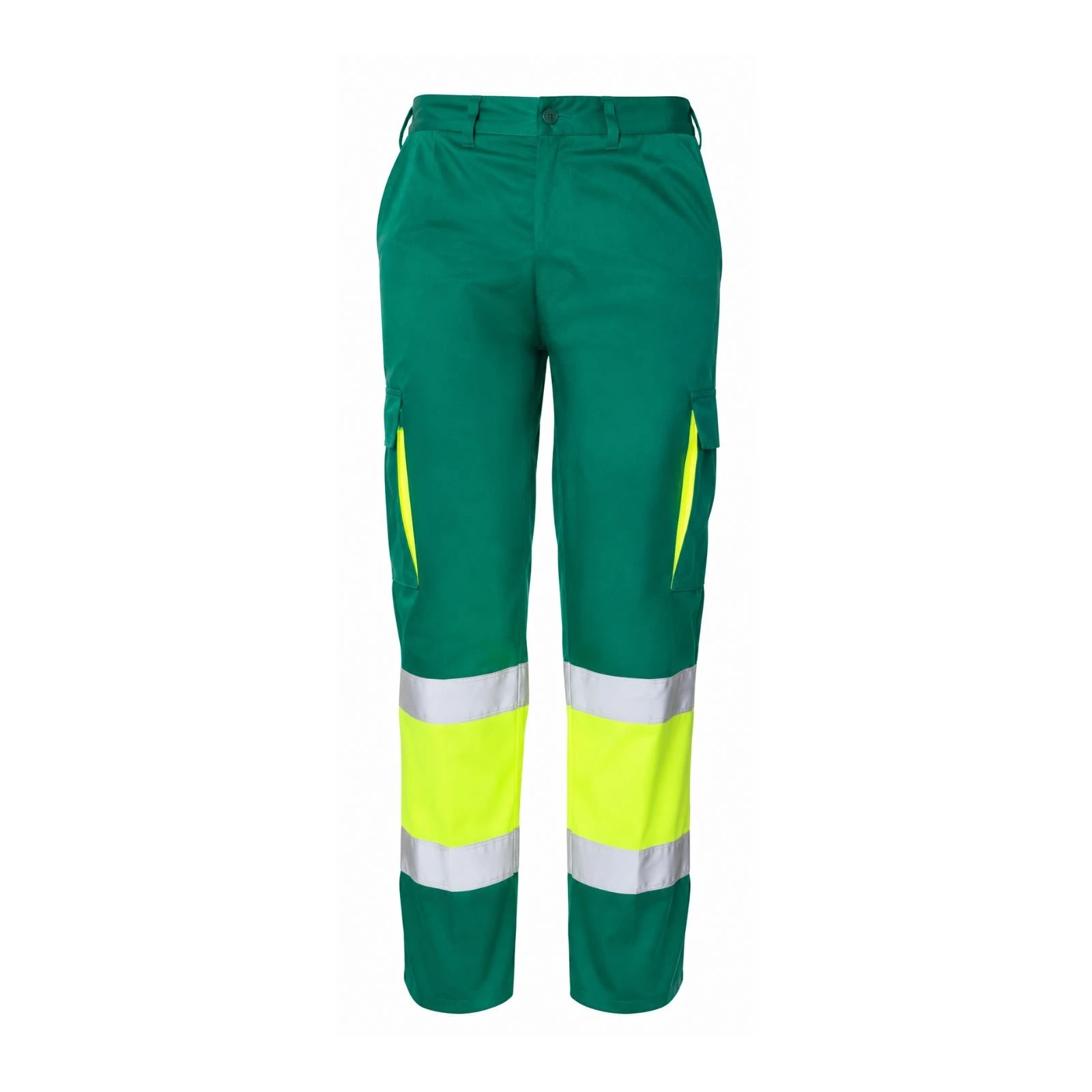 Pantalón de alta visibilidad Seana MADRAS 1 de 240 g/m² — Verde hoja / Amarillo flúor