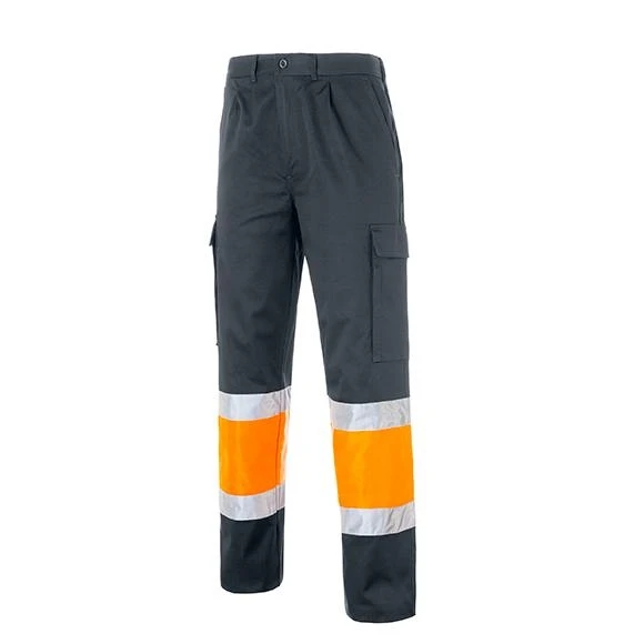 Pantalón de alta visibilidad Seana MADRAS 2 de 240 g/m² — Gris / Naranja flúor
