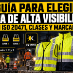 Guía visual para elegir ropa de alta visibilidad según la norma EN ISO 20471, clases 1, 2 y 3, con criterios de marcado y uso profesional.